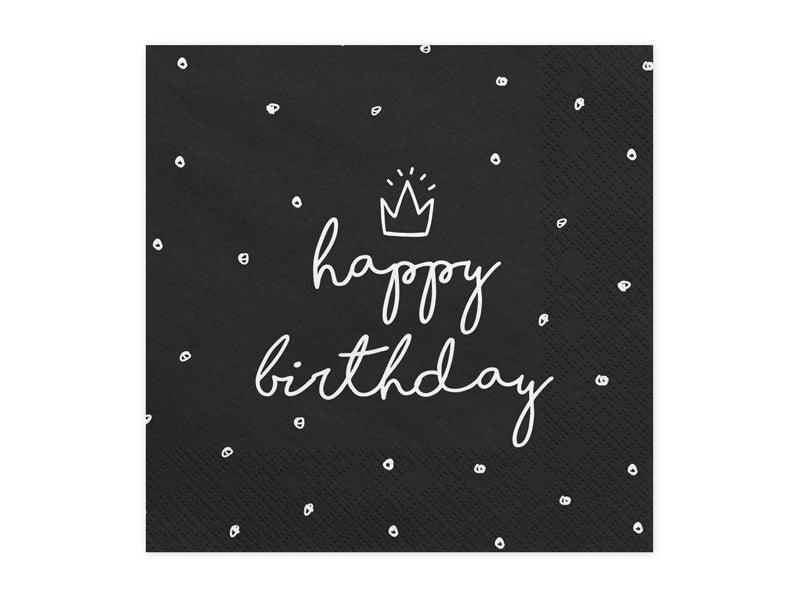 Servietten Happy Birthday, 33x33cm (1 VPE / 20 Stk.) - FeierGlanz